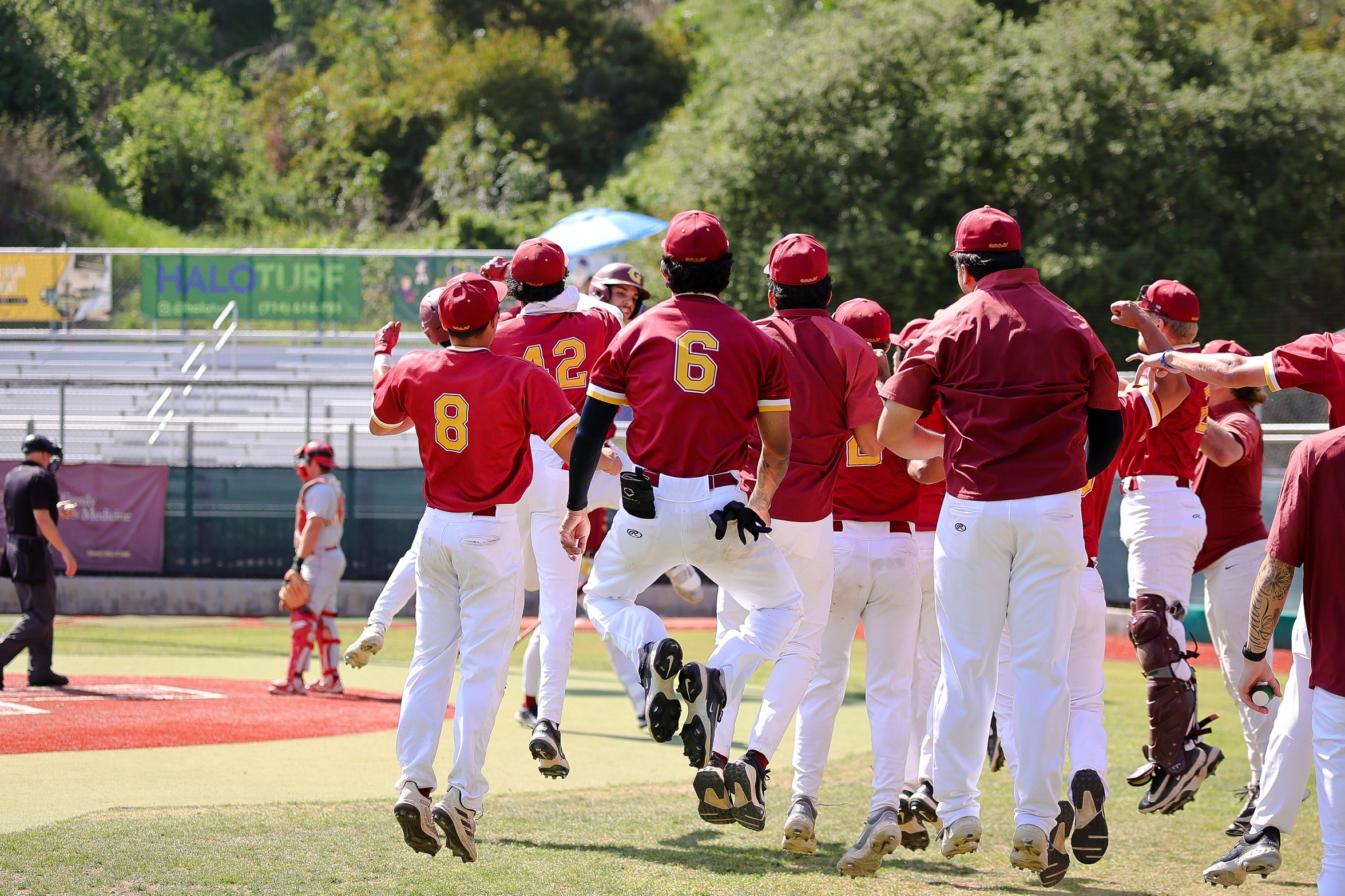 GCC Baseball clinches 2025 WSC South Title with 7-4 win over L.A. Mission College April 15; wins two of three in series to improve to 17-1 in conference and 25-11-1 overall