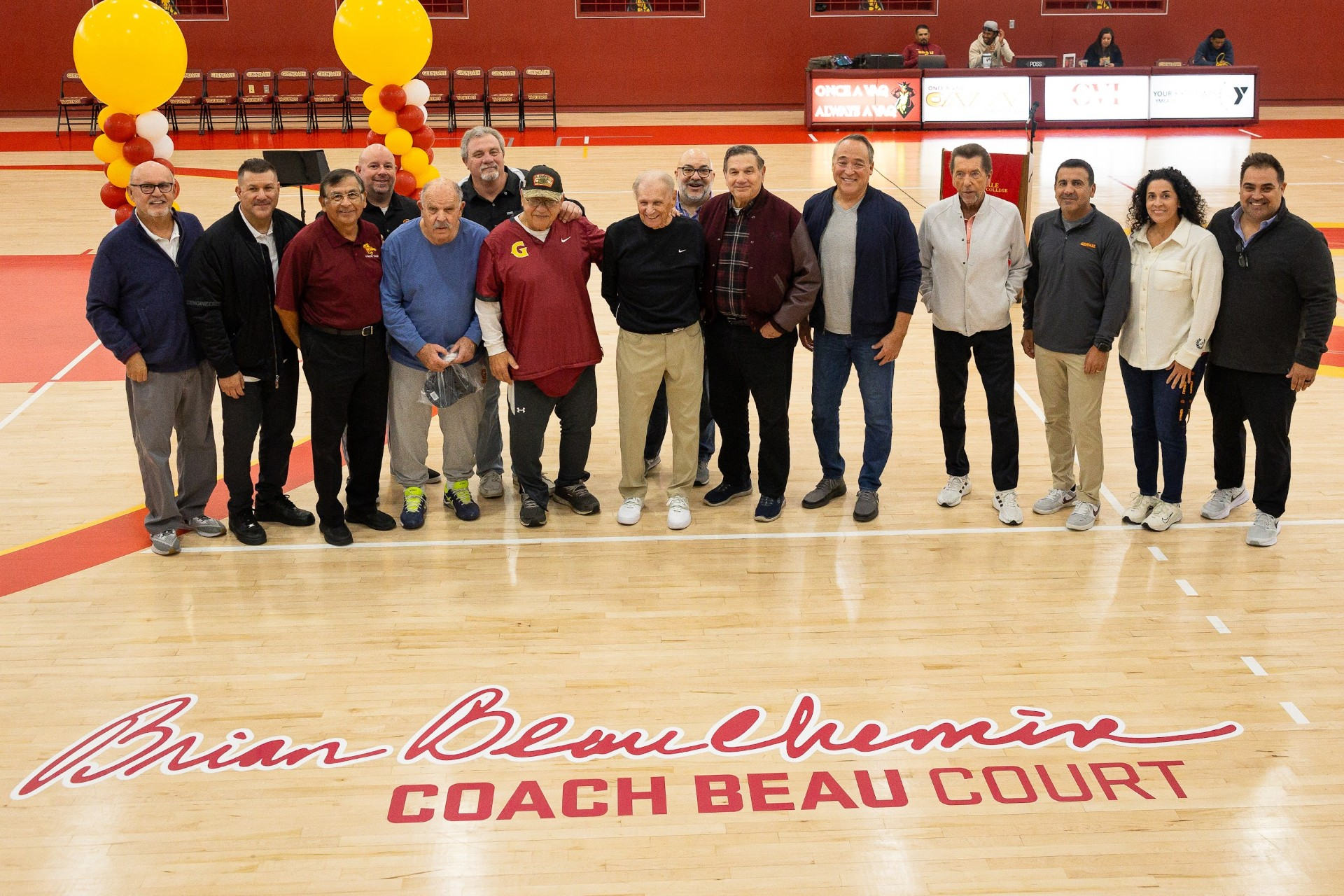 Former Men's  Basketball Coach Brian Beauchemin honored with gym floor dedication